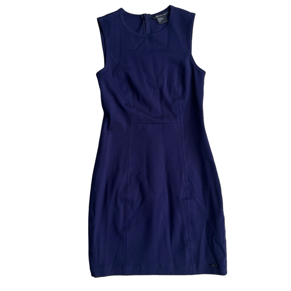 Armani Exchange Womens Med Navy Blue Bodycon Ponte Seamed Mini Dress 6YYA91YJB7Z